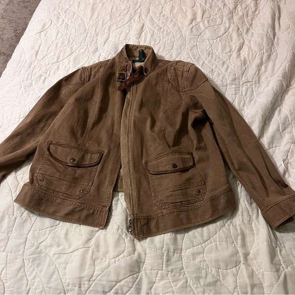 Ralph Lauren Tan Jean and leather Jacket - Picture 1 of 5